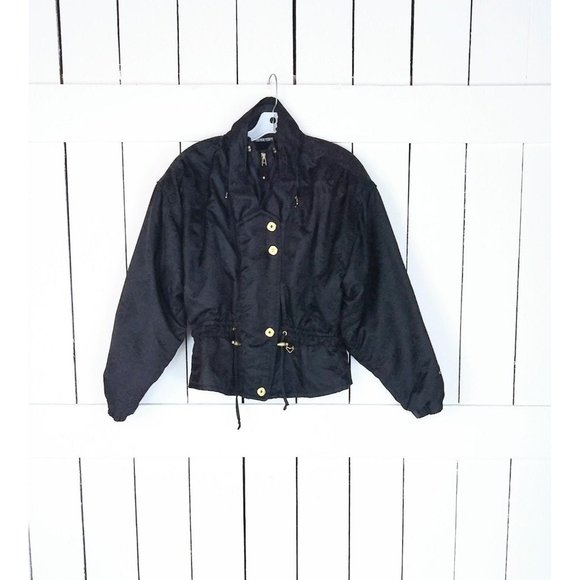 Vintage Obermeyer Skiwear black nylon ski / snowboard jacket
